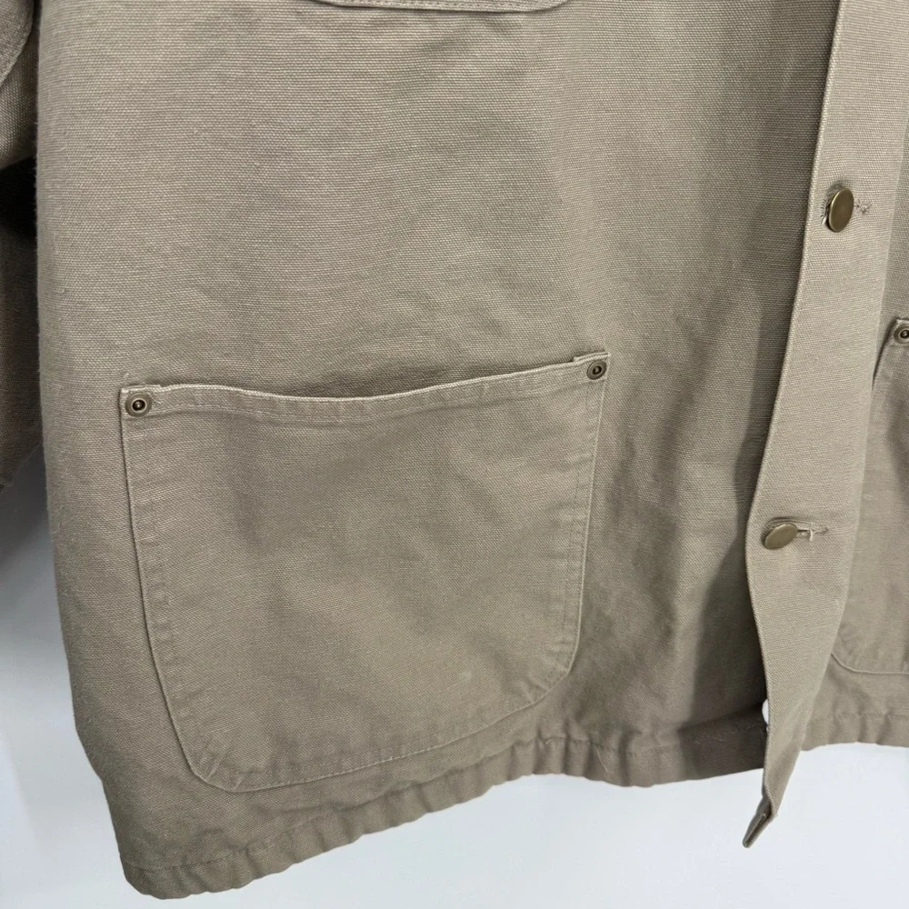 Vintage 90s Duxbak Canvas Chore Barn Jacket Coat Size XXL Tan Hunting Lined